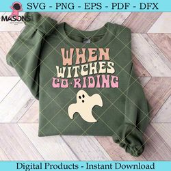 when witches go riding retro svg design