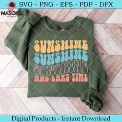 sunshine and lake time retro svg design