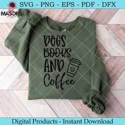 dogs books and coffee svg design