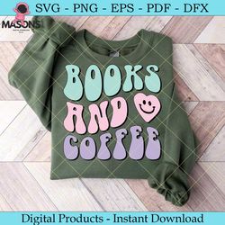 books and coffee retro svg design