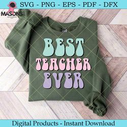 best teacher ever retro svg design