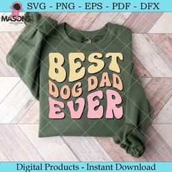 best dog dad ever retro svg design