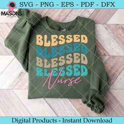 blessed nurse retro svg design