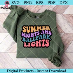 summer nights and ballpark lights retro