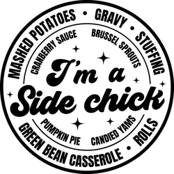 funny thanksgiving i'm a side chick svg