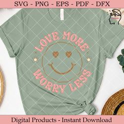 love more worry less retro valentine