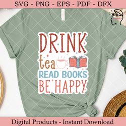 drink tea read books be happy sticker