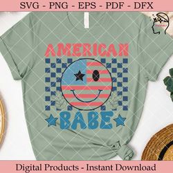 american babe  4th of july retro svg