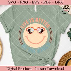 life is better at the beach  retro svg