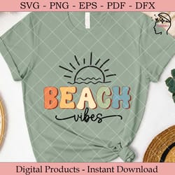 beach vibes retro summer svg
