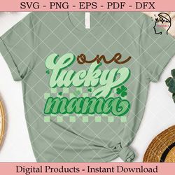 one lucky mama st patrick's day retro