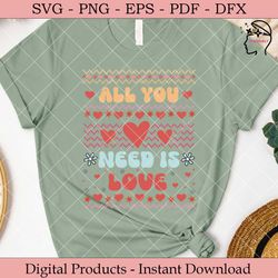 all you need is love valentine retro