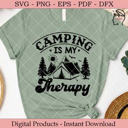 camping is my therapy  camping svg.