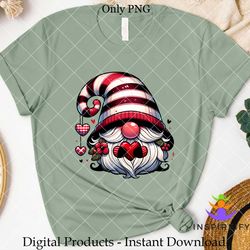 love gnome buffalo plaid valentine png