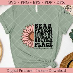 bear person behind me, retro svg.