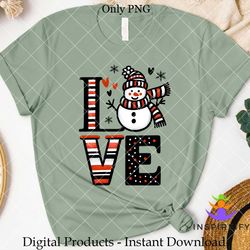 winter snowman love sublimation png