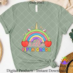 hello 5th grade unicorn rainbow