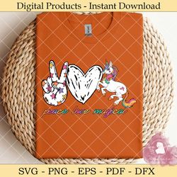 peace love magical unicorn svg