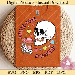 love you a latte valentine svg