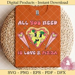 all you need love and pizza heart svg
