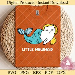 little meowmaid cat fantasy svg