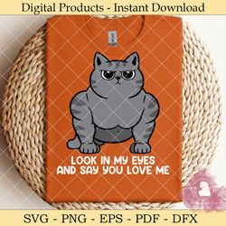 funny cat say you love me svg
