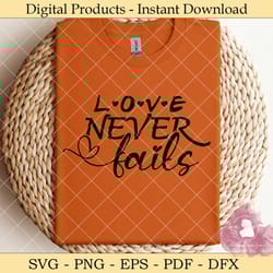 love never fails svg design
