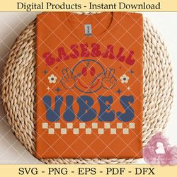 baseball vibes retro svg design