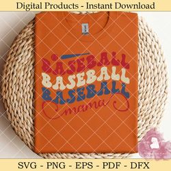 baseball mama retro svg design