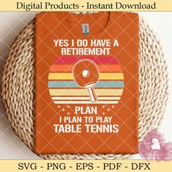 ping pong retirement plan table tennis