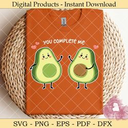 you complete me avocado couple svg