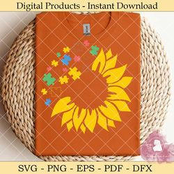 sunflower autism awareness puzzle