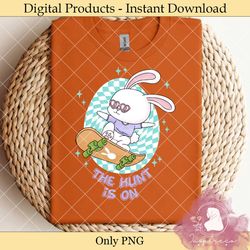 the hunt is on easter bunny skateboard