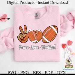 peace love football heart leopard svg