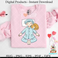 love for sleep cat nap svg