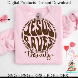 jesus saves threads svg design