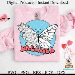 dreamer butterfly floral svg