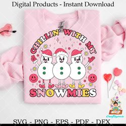 chillin with snowmies pink christmas