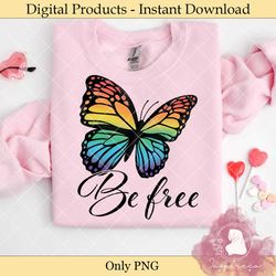 be free butterfly lgbt rainbow