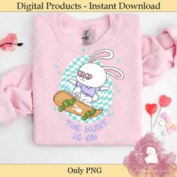 the hunt is on easter bunny skateboard