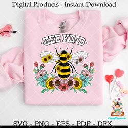 bee kind floral bumblebee be kind