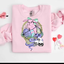 pastel easter basket bunny egg skeleton