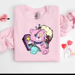 kawaii pink pastel goth cute creepy bear