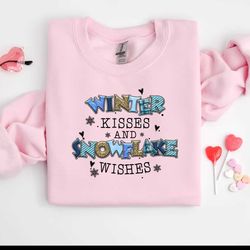 winter kisses and snowflake wishes png