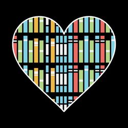 cute reading library books lover heart digital download files