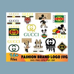 14 Gucci Brand Logo Bundle SVG