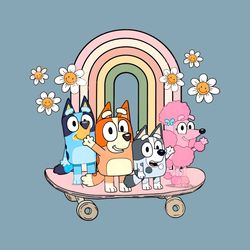 Funny Bluey Family Characters PNG