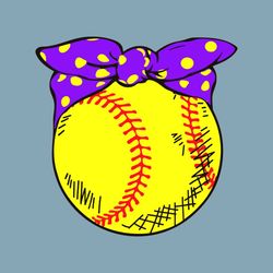 Softball with Purple Bow PNG File, Sublimation Design, Digital Download, Sublimation Designs Downloads, Softball Sublima