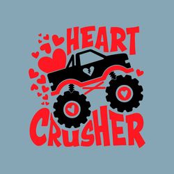 Heart Crusher Svg, Valentines Day Svg Cut File for Cricut, Boy Valentine Svg, Monster Truck Svg, Kids Valentine Shirt Sv