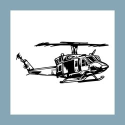 Huey Helicopter SVG | Bell UH1 Iroquois | Army Military Combat Vehicle Soldier Veteran | Cutting File Vector Clipart Di